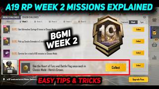BGMI WEEK 2 MISSIONS 🔥 A19 RP WEEK 2 MISSION EXPLAIN 🔥 BGMI A19 WEEK 2 RP MISSION KAISE KARE screenshot 1
