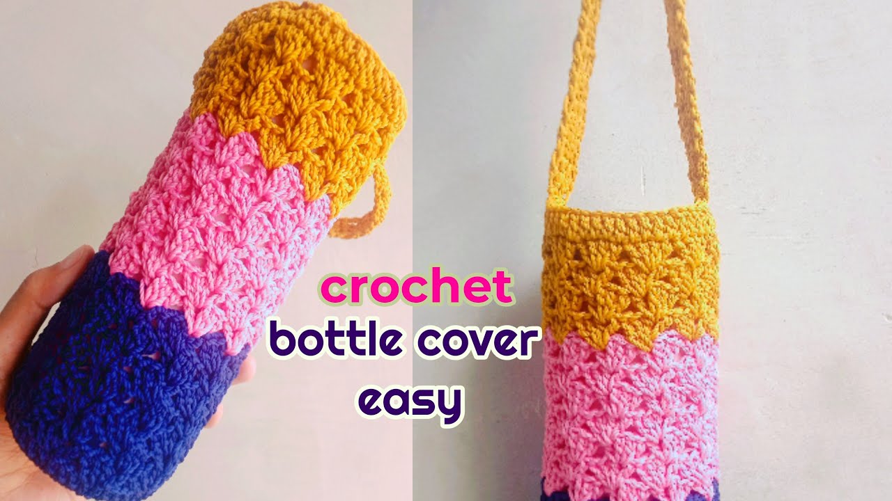 how to crochet water bottle holder step by step tutorial - YouTube