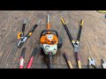 Stihl hs 82 t hedge trimmer review  plus tri pod bush puller  and hand tools used 