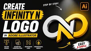 How to design an N logo from infinity ♾️ #graphicdesign #adobeillustrator