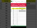 Address Function in Excel #excel #ytshorts #excelshorts #exceltips