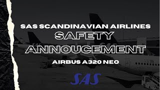 SAS A320NEO Safety Demo (Audio Only) Swedish And English