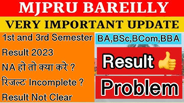 MJPRU How to  Result Problem Solving |NA |Not Clear | Incomplete result 1st&3rd result