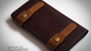Большой кожаный кошелёк в винтажном стиле, large wallet leather handmade