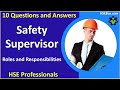 Understanding the global roles and responsibilities of a safety supervisor  safety training