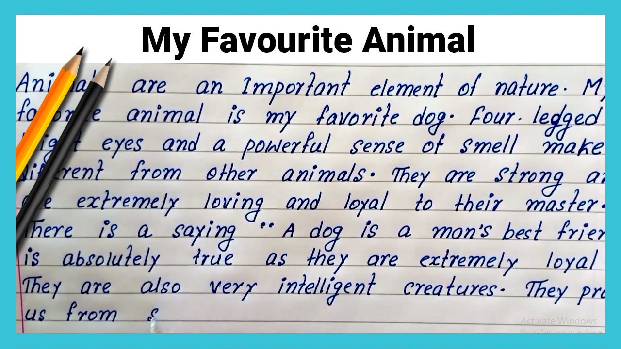 best simple english essay on my favourite animal | write easy short essay  on my favourite animal - YouTube