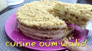 ام وليد كيك بارد سريع ورائع بالكرمبل والكريمة Oum walid gâteau facile sans cuisson