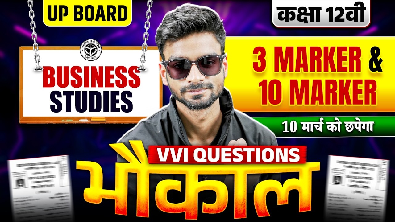UP Board Class 12 Business Studies Important Subjective Questions | 10 मार्च को पेपर यहीं से