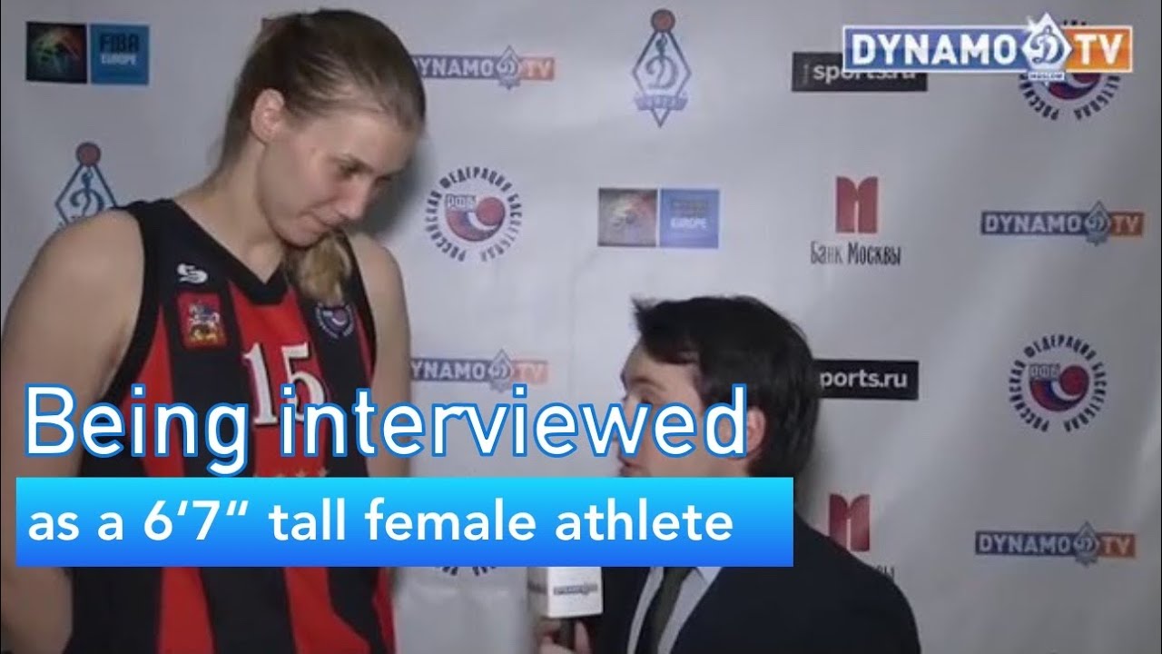 ⁣Being interviewed as a 6‘7“ tall female athlete