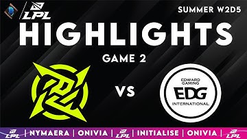 NIP vs EDG Highlights Game 2 LPL 2025 Split 3 W2D5 Ninjas in Pyjamas vs EDward Gaming by Onivia