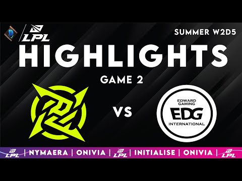 NIP vs EDG Highlights Game 2 LPL 2025 Split 3 W2D5 Ninjas in Pyjamas vs EDward Gaming by Onivia