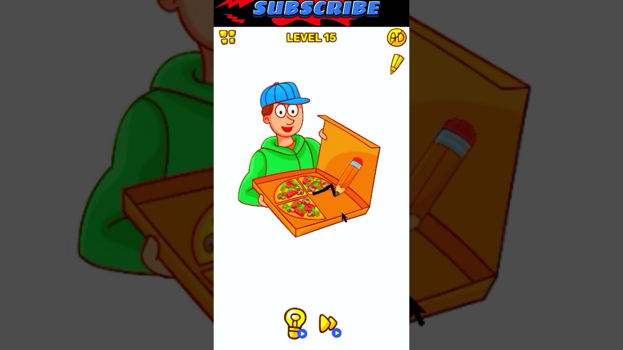 The Pizza || Level-15 || Tricky Line:Draw the part || 