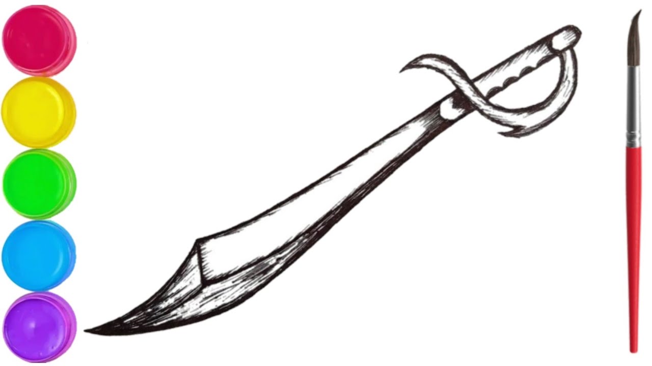 How to draw a sword । how to draw a picture of sword । sword drawing ...
