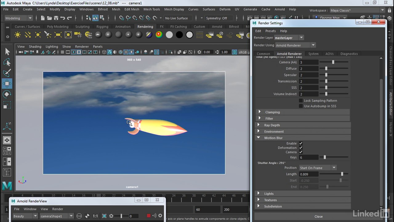 093 Create motion blur in Arnold - YouTube