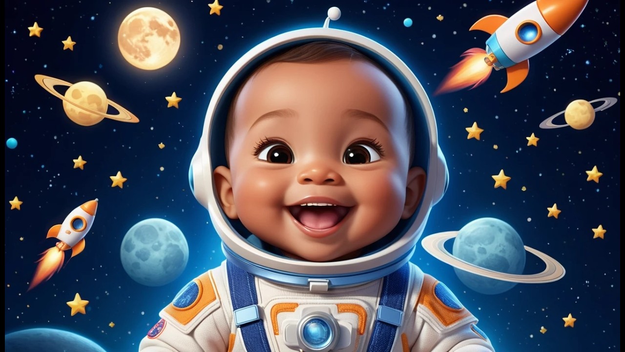 Four Little Rockets Zoom Past the Moon | Popular Nursery Rhyme | Educational Kids Songs