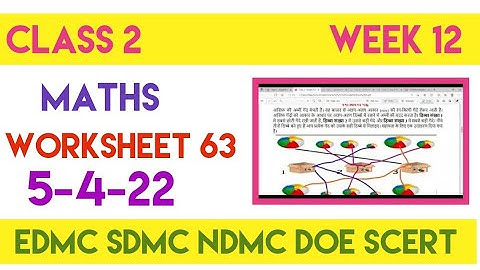 Class 2 Maths  worksheet 63  week 12|| Class 2 Maths Activity Sheet 63 week 12 (5/4/22) || solution