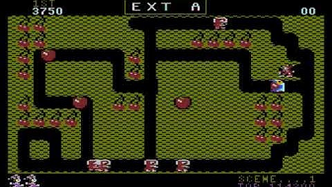 Atari 8-bit Mr. Do! (Datasoft) - EXTRA monster glitch
