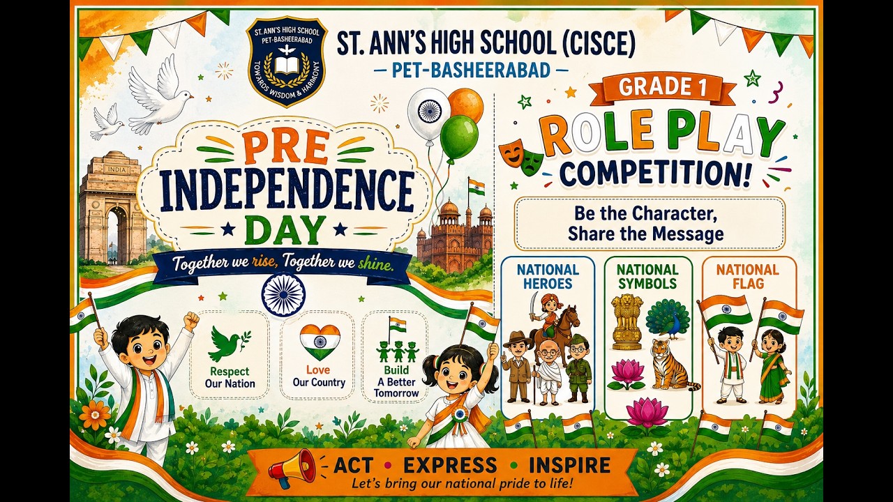 ST.ANN'S SCHOOL(CISCE) KINDERGARTEN (PRE- INDEPENDENCE DAY CELEBRATION)