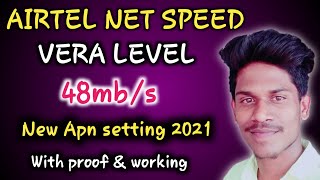 How to increase airtel internet speed in 2021 | new apn setting | 48mb/s speed | techno tv tamil