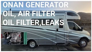 ONAN Generator Oil Leak Fix, Oil Change, Air Filter, Oil Filter Screen