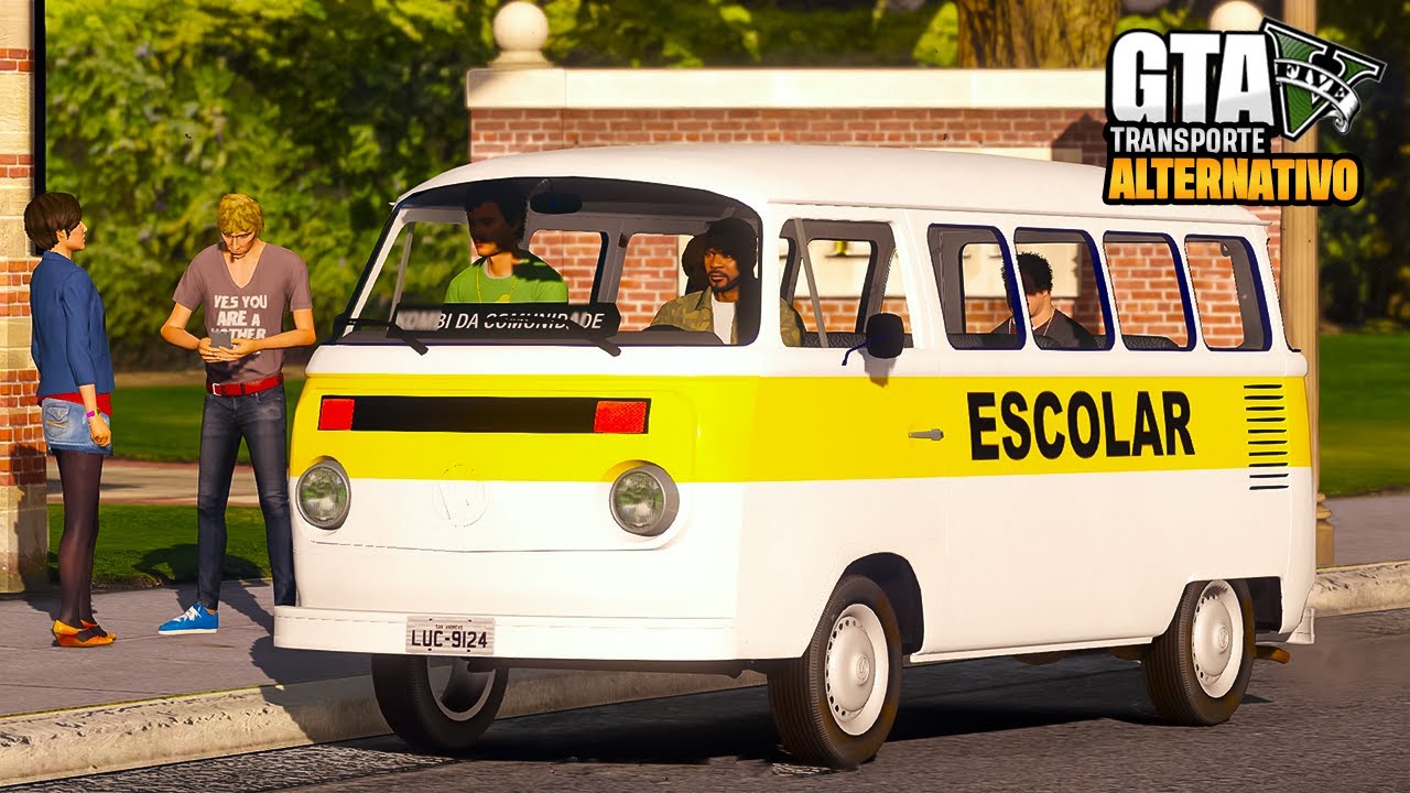 GTA V - Transporte Alternativo | Kombi Escolar Buscando Alunos! - G27