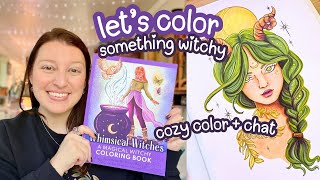 Witchy Color Along ✨ | Forest Witch Portrait (Markers + Pencils) Whimsical Witches Coloring Book