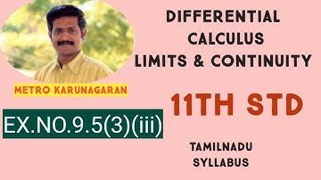 11th Std Maths Ex.9.5(3)(iii) Find the points of discontinuity of the FUNCTION f(x) = x^3-3 , x^2+1