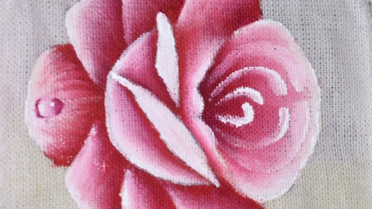 Como pintar rosa, pintura em tecido para iniciantes