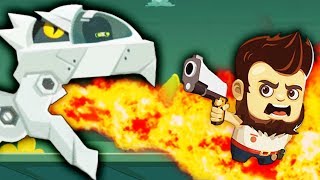 Мульт игра БОРОДАЧ ПРОТИВ ПРИШЕЛЬЦЕВ битва с МЕГА БОССОМ Игра для детей Aliens Drive Me Crazy