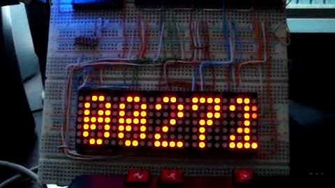 Matriz de LEDs 5x7 ATmega8 74hc595 AVR  HeTPro 1