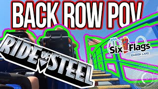 BACK ROW POV on RIDE OF STEEL | Six Flags Darien Lake | Non-copyright | 4K