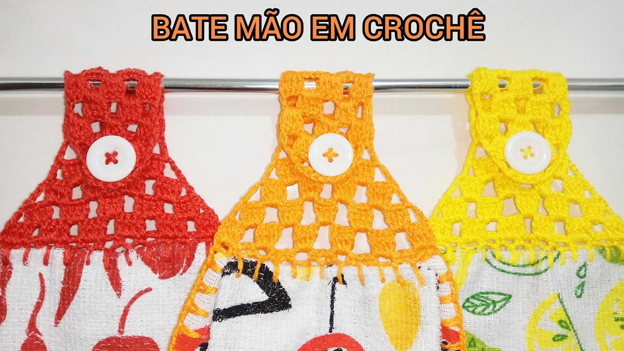 BATE MÃO DE CROCHÊ SIMPLES PARA INICIANTES