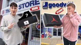 Who Can Find The MOST EXPENSIVE Sneaker In A Thrift Store? - Challenge