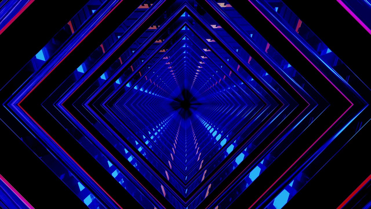 4K Sci-Fi Neon Tunnel VJ Motion Background || Neon Light Tunnel Free VJ ...