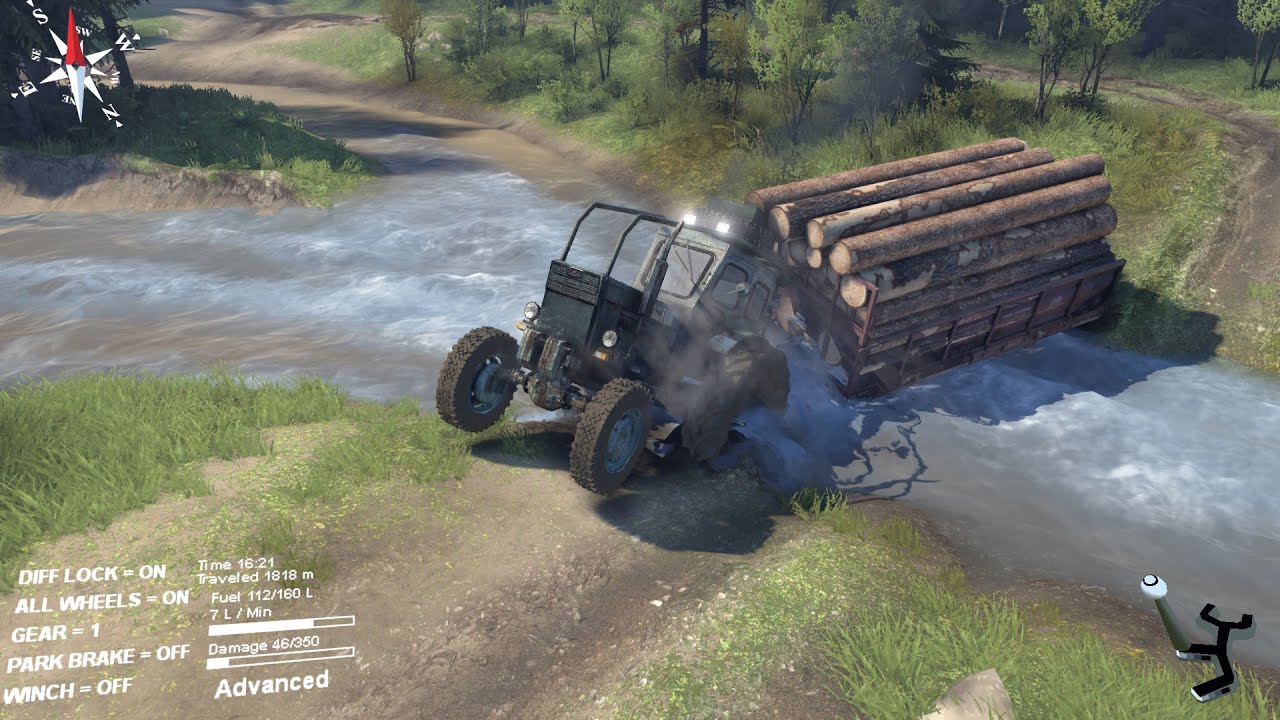SpinTires - T-40AM tractor driving logs - Coast map