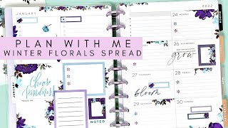 PLAN WITH ME | WINTER FLORALS DASHBOARD SPREAD | THE HAPPY PLANNER