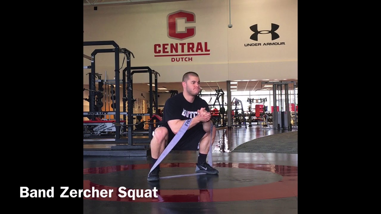Band Zercher Squat - YouTube