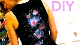 DIY Camisetas Customizadas - Effeito de Galaxia nas Costas - DIY Galaxy T-shirt - Como Fazer