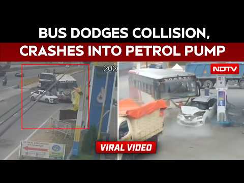 Hyderabad News: Bus Dodges Collision, Crashes Into Petrol Pump