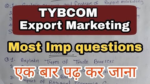 TYBCOM Export Marking Imp questions || Atul Sir || Most Imp Export Marking #tybcomsem5