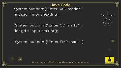 Create the Students Marks Sheet using java function