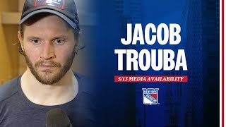 NYR vs CAR: Jacob Trouba Postgame Media Availability | May 13, 2024