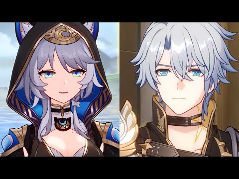 Cipher laughs at Phainon as he asks for a favor.. (HSR 3.3 Cutscene)