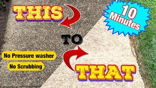 How to clean / pressure wash a driveway & sidewalk without a pressure washer ! * No Scrubbing diy * screenshot 5