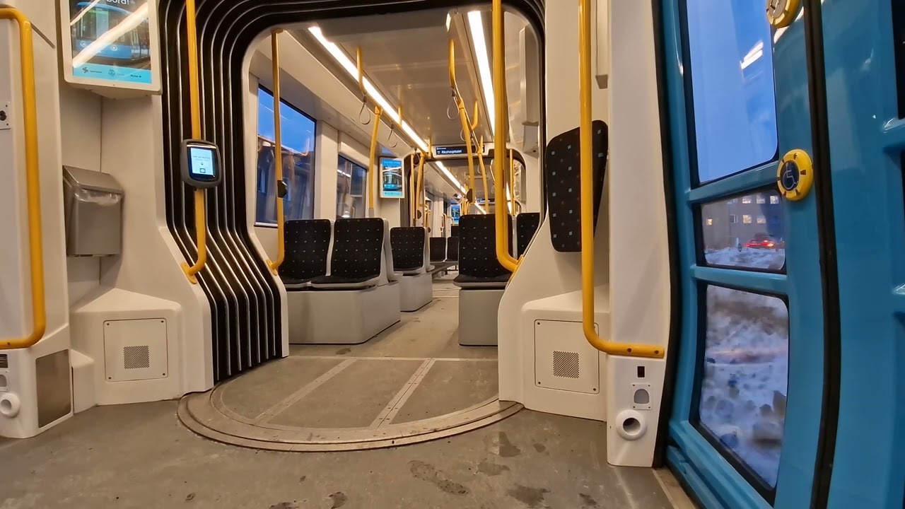 Ombord på trikk SL18 409 fra Forskningsparken til Rikshospitalet