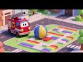 Fire Truck JJ Solves the Rainbow Square Ball Road Maze Nursery Rhyme Kids Song