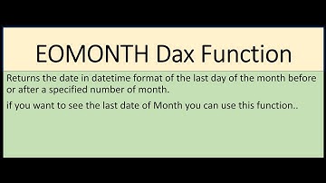 EOMONTH DAX Function in PowerBI. How to create a new column having last date of month.#dax