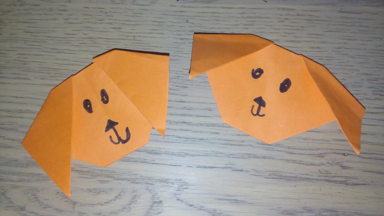 Origami facile La tête de chien (the dog par Alexandre, 6 ans) YouTube