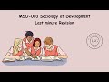 MSO-003 Sociology of Development | 2024 Exams | Summary | Revision #exam #sociology