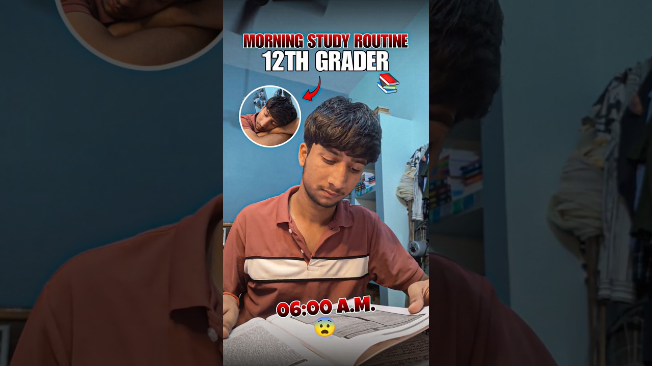 Morning study routine as a 12th Grader 📚🔥 | #shorts #class12 #studyvlog #trending #productivity